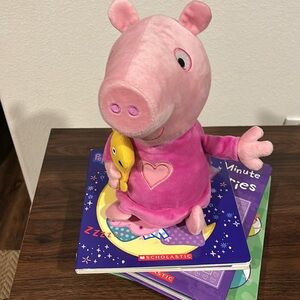 3 Peppa Pig Books and Talking Peppa Doll